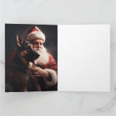 Deutscher Hirte mit Weihnachtsmann Weihnachten Karte (Innenseite)
