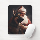 Deutscher Hirte mit Weihnachtsmann Weihnachten Mousepad (Mit Mouse)