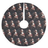 Deutscher Hirte mit Weihnachtsmann Weihnachten Polyester Weihnachtsbaumdecke (Vorderseite)