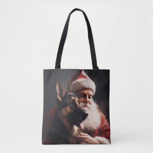 Deutscher Hirte mit Weihnachtsmann Weihnachten Tasche