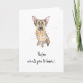 Deutscher Hirte, Muttersprache Karte (Vorderseite)