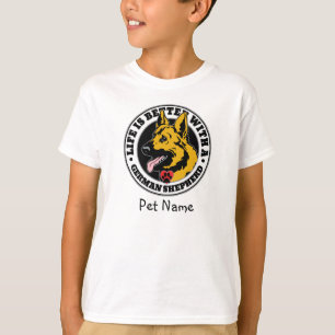 Deutscher Hirte Personalisiertes Leben ist besser T-Shirt