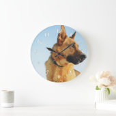 Deutscher Hirte, schöne Wanduhr und Ihr Foto (Zuhause)