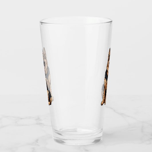 Deutscher Hirte sieht richtig aus Glas (Links)