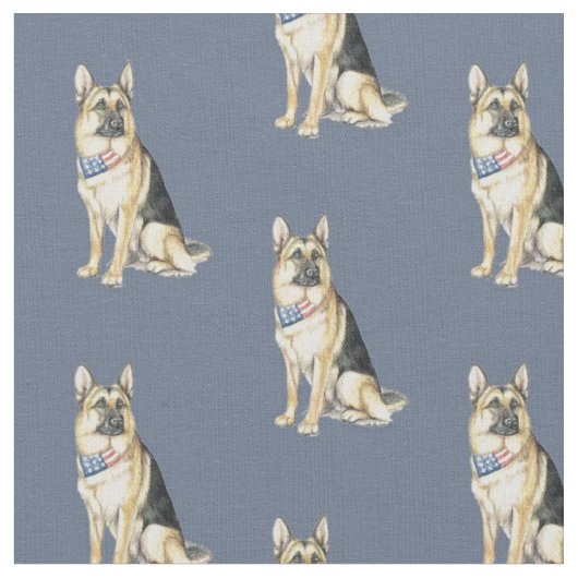 Deutscher Hirte SittingDog Kunstwerk Stoff (Nahaufnahme)