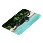 Deutscher Hirte springt in Wasser Magnet (Linke Seite)