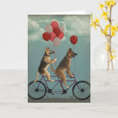 Deutscher Hirte Tandem Karte (Gelbe Blume)