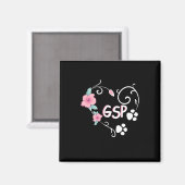 Deutscher Hirte und Blume Magnet (Vorderseite/Rückseite)