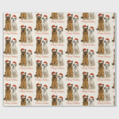 Deutscher Hirte und Dalmatiner mit Weihnachtsmannm Geschenkpapier (Flach)