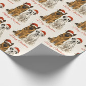 Deutscher Hirte und Dalmatiner mit Weihnachtsmannm Geschenkpapier (Ecke)