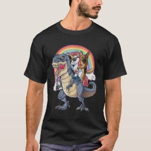 Deutscher Hirte und Einhornfahrtrex wie Boss Te T-Shirt