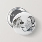 Deutscher Hirte und Weihnachtsmann Button (Vorne & Hinten)