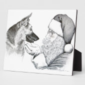 Deutscher Hirte und Weihnachtsmann Fotoplatte (Seite)