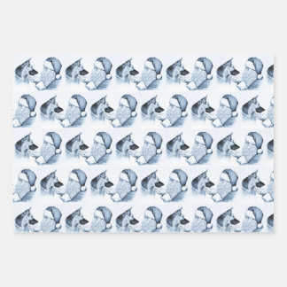 Deutscher Hirte und Weihnachtsmann Geschenkpapier Set
