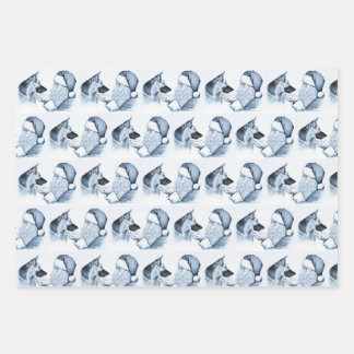 Deutscher Hirte und Weihnachtsmann Geschenkpapier Set