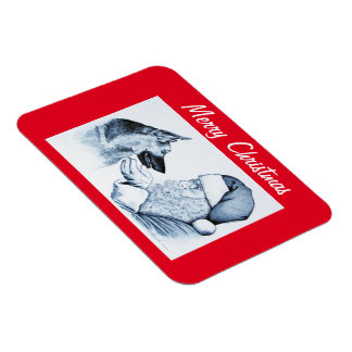 Deutscher Hirte und Weihnachtsmann Magnet