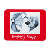 Deutscher Hirte und Weihnachtsmann Magnet (Horizontal)
