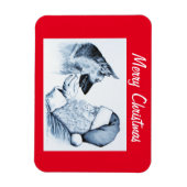 Deutscher Hirte und Weihnachtsmann Magnet (Vertikal)
