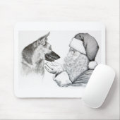 Deutscher Hirte und Weihnachtsmann Mousepad (Mit Mouse)