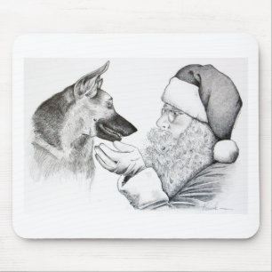 Deutscher Hirte und Weihnachtsmann Mousepad