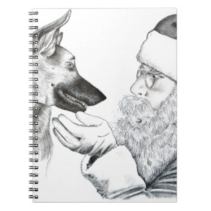 Deutscher Hirte und Weihnachtsmann Notizblock