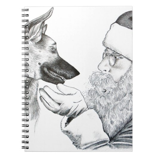 Deutscher Hirte und Weihnachtsmann Notizblock (Vorderseite)