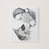 Deutscher Hirte und Weihnachtsmann Puzzle (Vertikal)