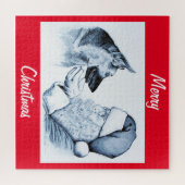 Deutscher Hirte und Weihnachtsmann Puzzle (Horizontal)