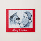 Deutscher Hirte und Weihnachtsmann Puzzle (Horizontal)