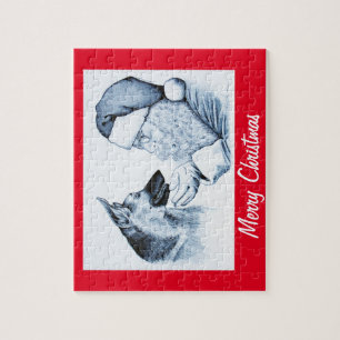 Deutscher Hirte und Weihnachtsmann Puzzle