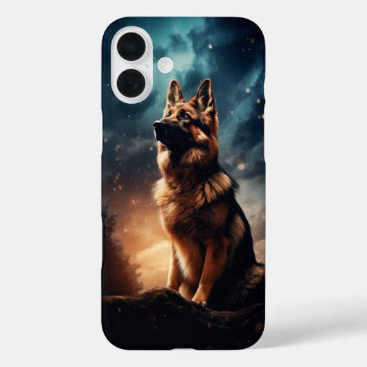 Deutscher Hirte unter Sturmy Sky Case-Mate iPhone Hülle (Rückseite)
