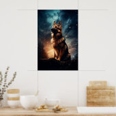 Deutscher Hirte unter Sturmy Sky Poster (Küche)