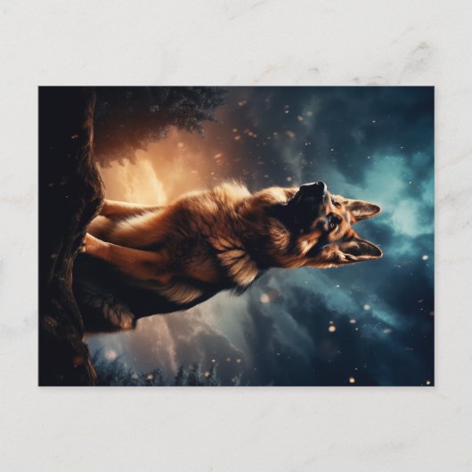 Deutscher Hirte unter Sturmy Sky Postkarte (Vorderseite)