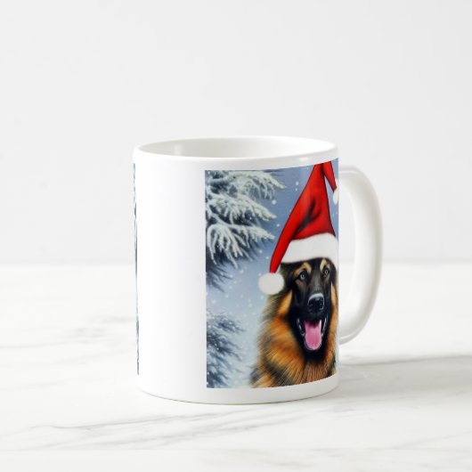 Deutscher Hirte, Weihnachten, Weihnachts-Kaffee-Ta Kaffeetasse (VorderseiteRechts)