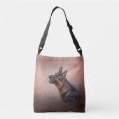 Deutscher Hirtenhund Zeichnend Tragetaschen Mit Langen Trägern (Rückseite)