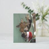 Deutscher Hirtenjunge mit Weihnachtsmannmütze Feiertagspostkarte (Stehend Vorderseite)