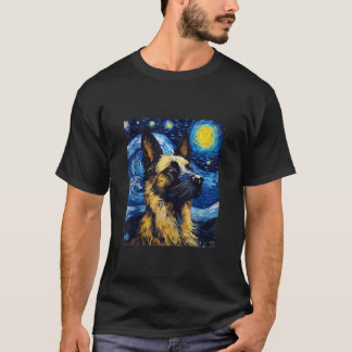 Deutscher Hund Starry Night Hund Lover Hund Mama V T-Shirt