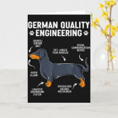 Deutscher Ingenieur-Dachshund-Liebhaber Lustiger D Karte (Gelbe Blume)