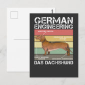 Deutscher Ingenieurwissenschaftler Dackel Welpe We Postkarte (Vorne/Hinten)