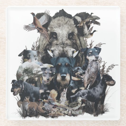 Deutscher Jagdterer Glasuntersetzer (Vorderseite)