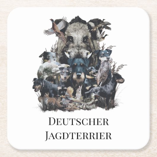 Deutscher Jagdterer Rechteckiger Pappuntersetzer (Vorderseite)