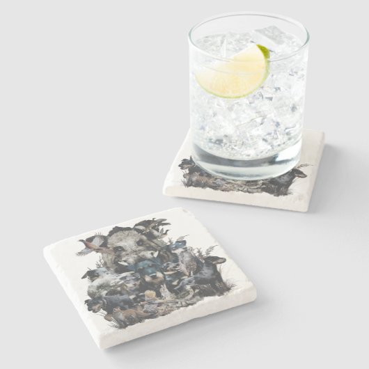 Deutscher Jagdterer Steinuntersetzer (Seitenansicht)