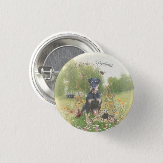 Deutscher Jagdterrier (Jagdschrecker) Sticker Pape Button (Vorne & Hinten)