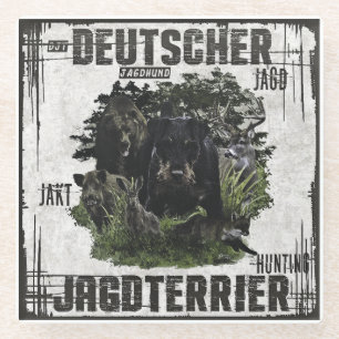 Deutscher Jagdterrier (Jagdterrier) Glasuntersetzer