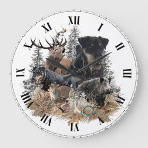 Deutscher Jagdterrier (Jagdterrier) Große Wanduhr
