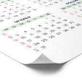 Deutscher Jahreskalender mit KW 2022 A3 Grösse Poster (Ecke)