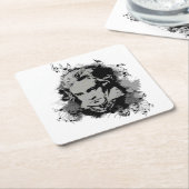 Deutscher Komponist, Pianist klassischer Musik. Rechteckiger Pappuntersetzer (angewinkelt)