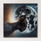 Deutscher Kurzfilm Pointer Nighttime Sky Moon Blue Puzzle (Horizontal)