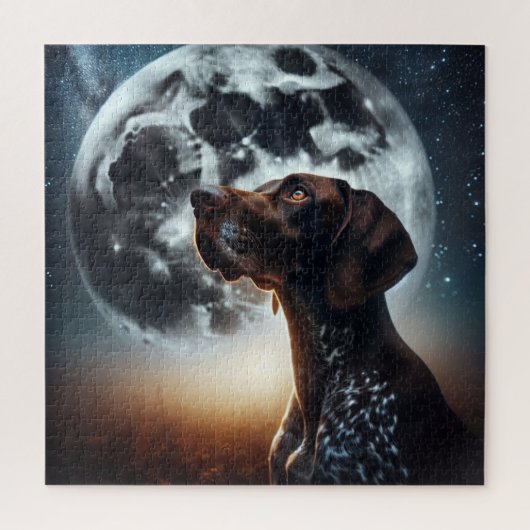 Deutscher Kurzfilm Pointer Nighttime Sky Moon Blue Puzzle (Vertikal)