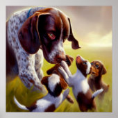Deutscher Kurzgeber Pointer Dog Poster (Vorne)
